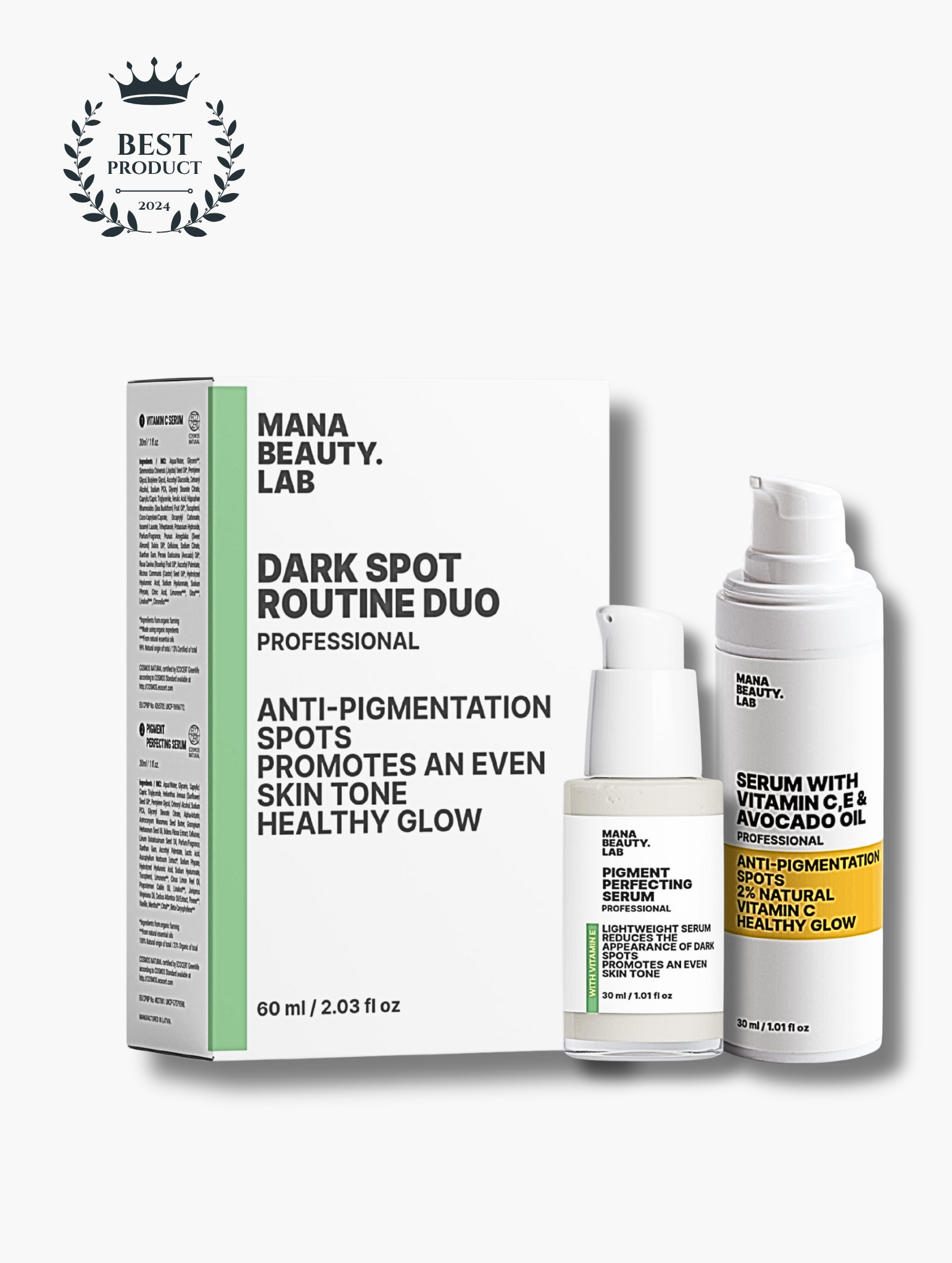 MANA BEAUTY.LAB Dark Spot Routine Duo – skincare set in retail packaging