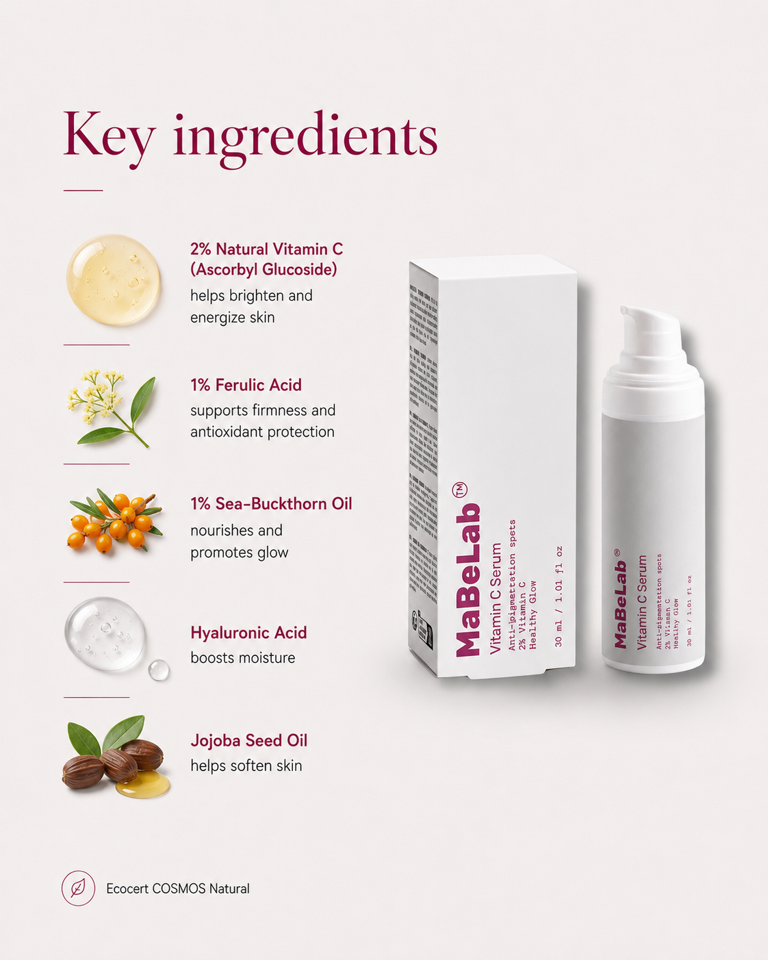 Serum with Vitamin C, E & Avacado oil for Face